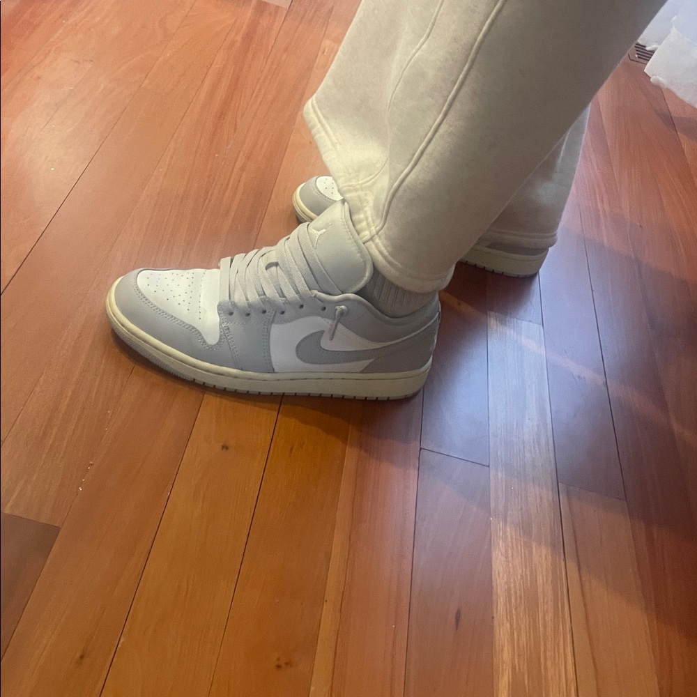 Jordan Light Gray Sneakers with Cream Soles - Picture 8 of 9